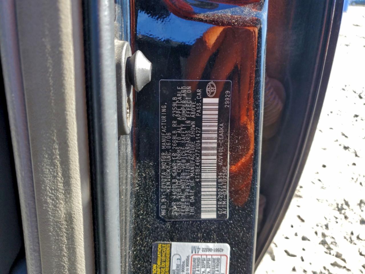 2007 TOYOTA CAMRY SE photo 12