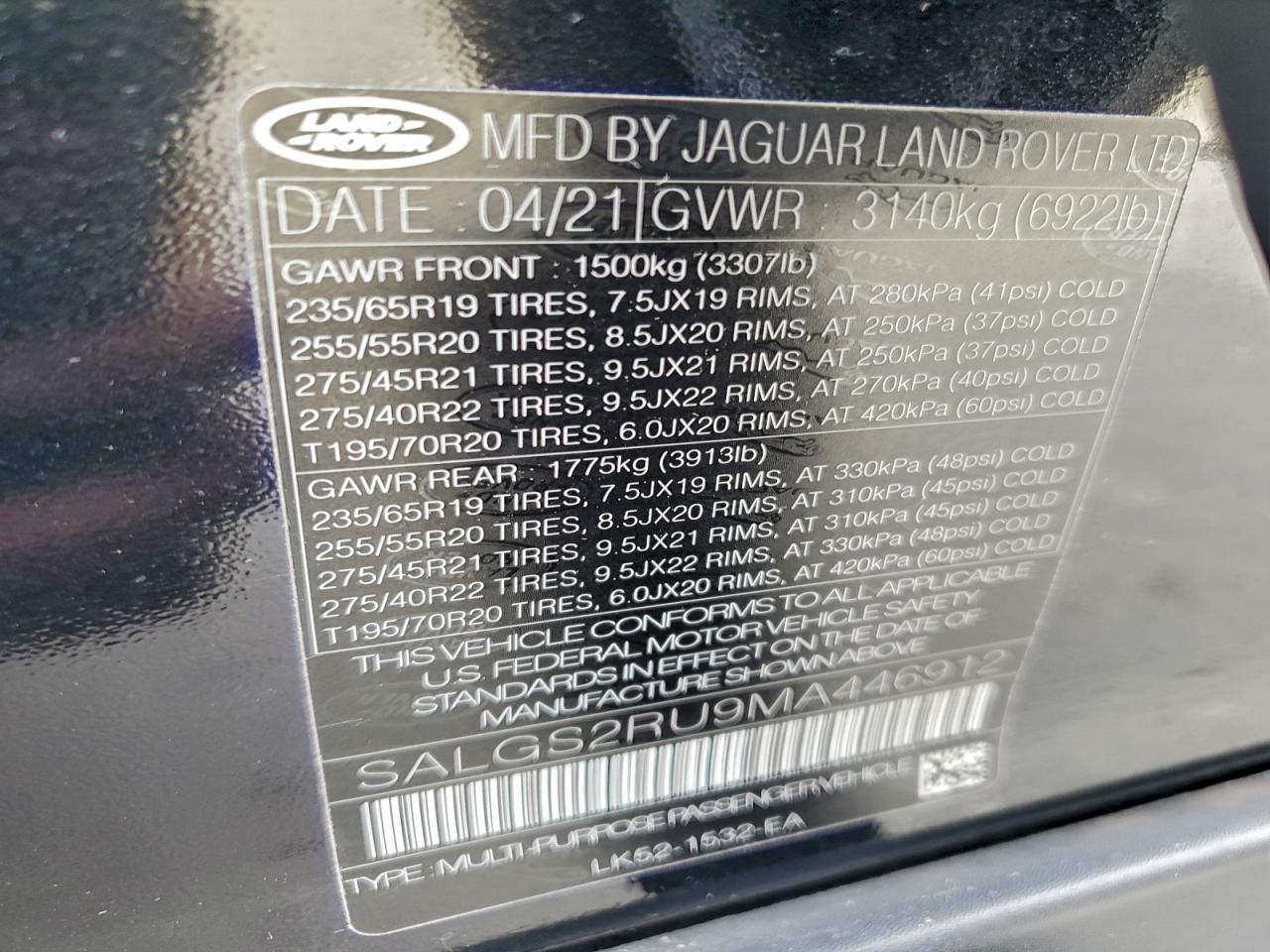 2021 LAND ROVER RANGE ROVER HSE WESTMINSTER EDITION photo 14