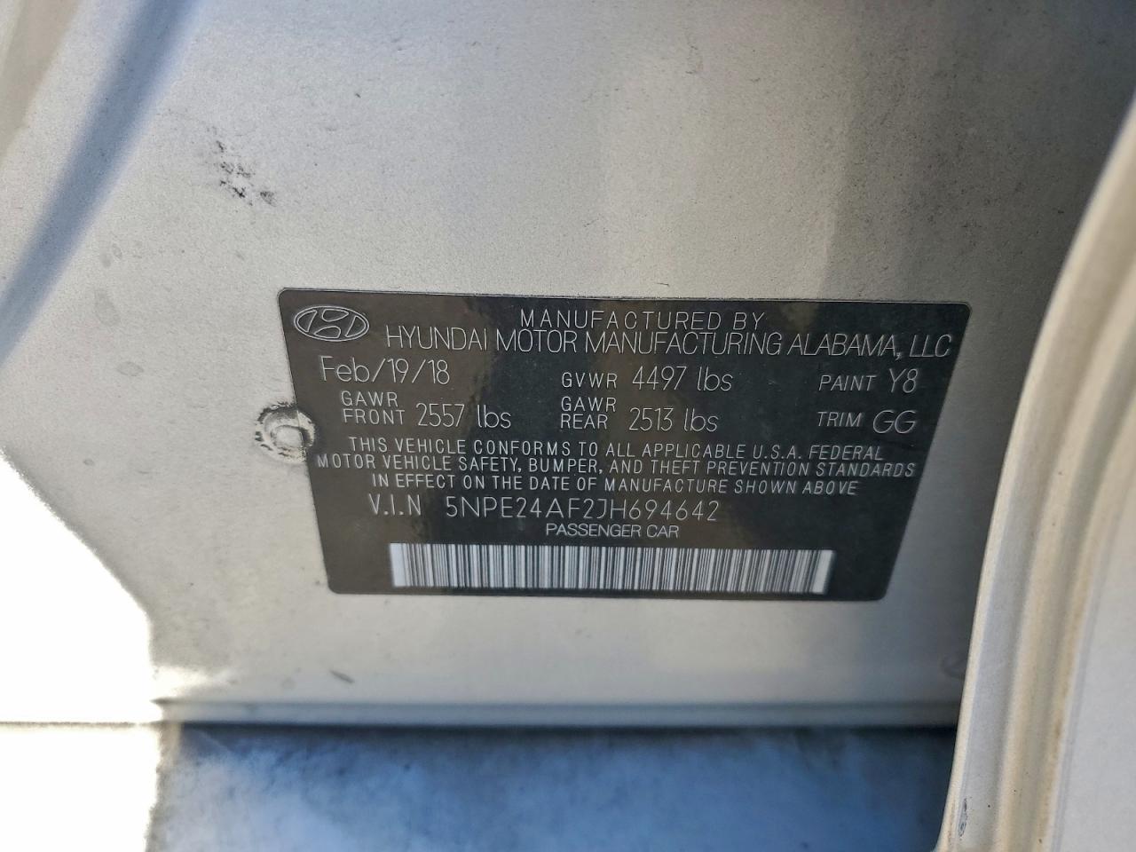 2018 HYUNDAI SONATA SE photo 45