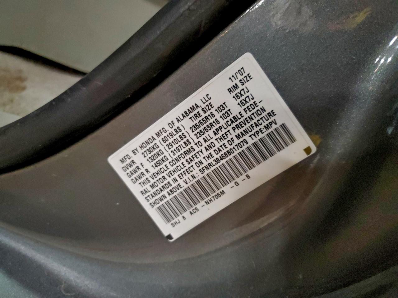2008 HONDA ODYSSEY EX photo 13