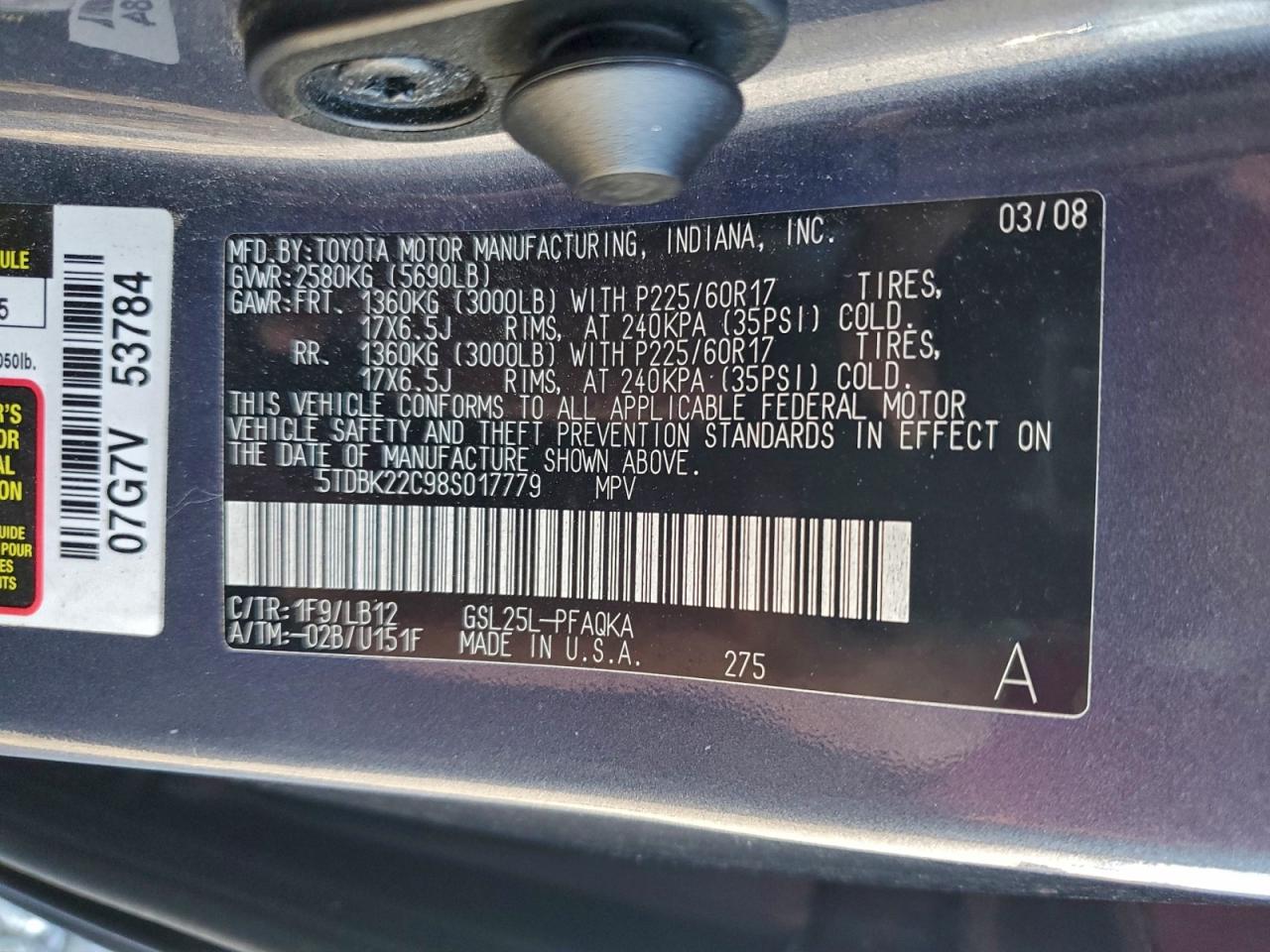 2008 TOYOTA SIENNA XLE photo 14
