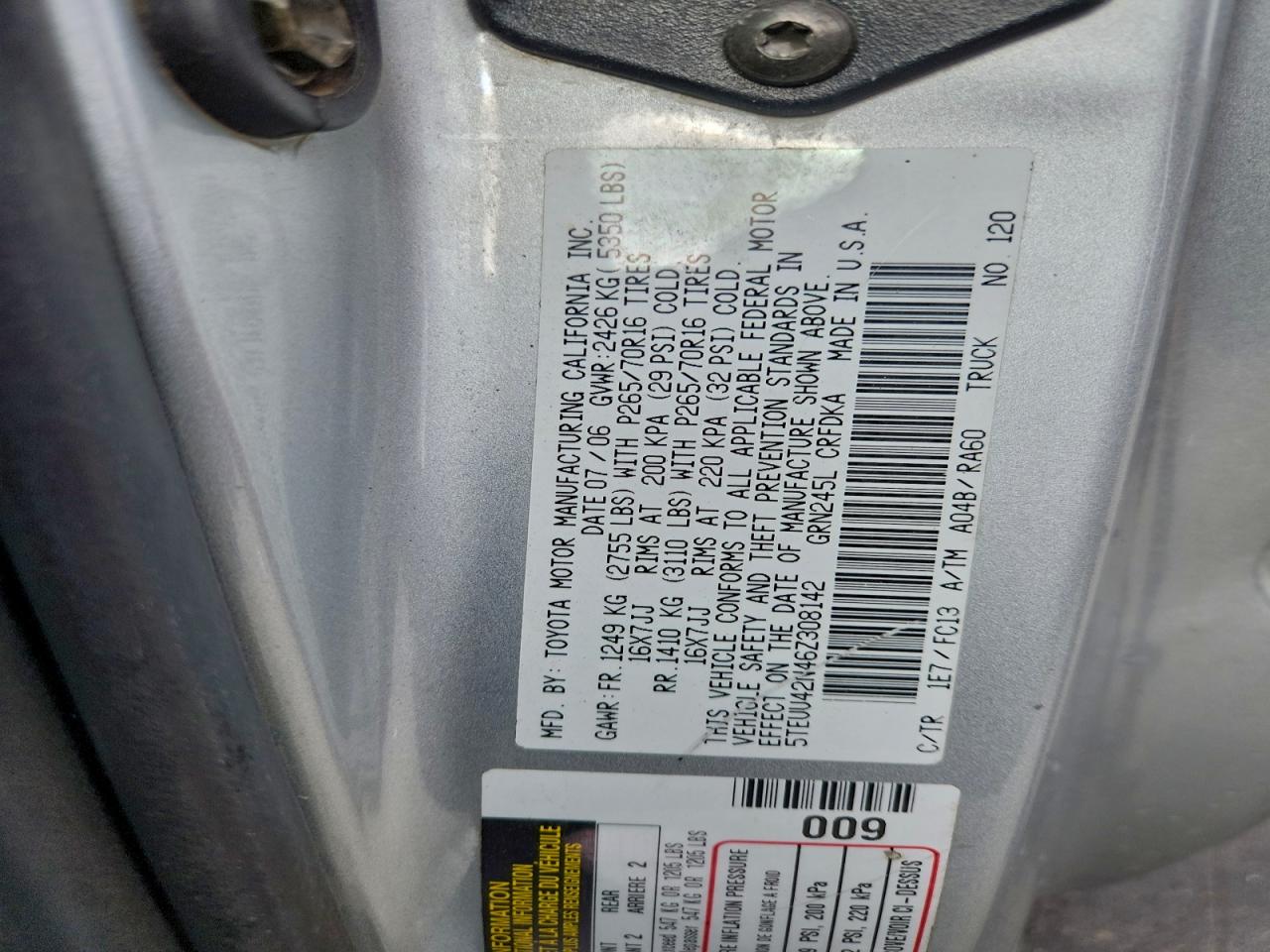 2006 TOYOTA TACOMA ACCESS CAB photo 13