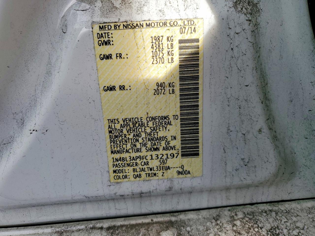 2015 NISSAN ALTIMA 3.5S photo 12