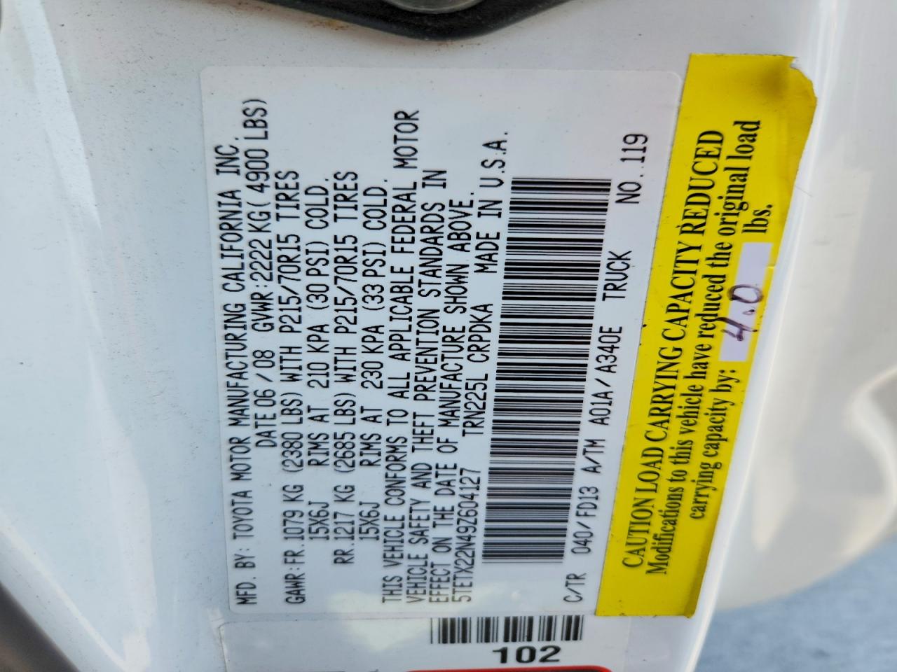 2009 TOYOTA TACOMA BASE photo 13