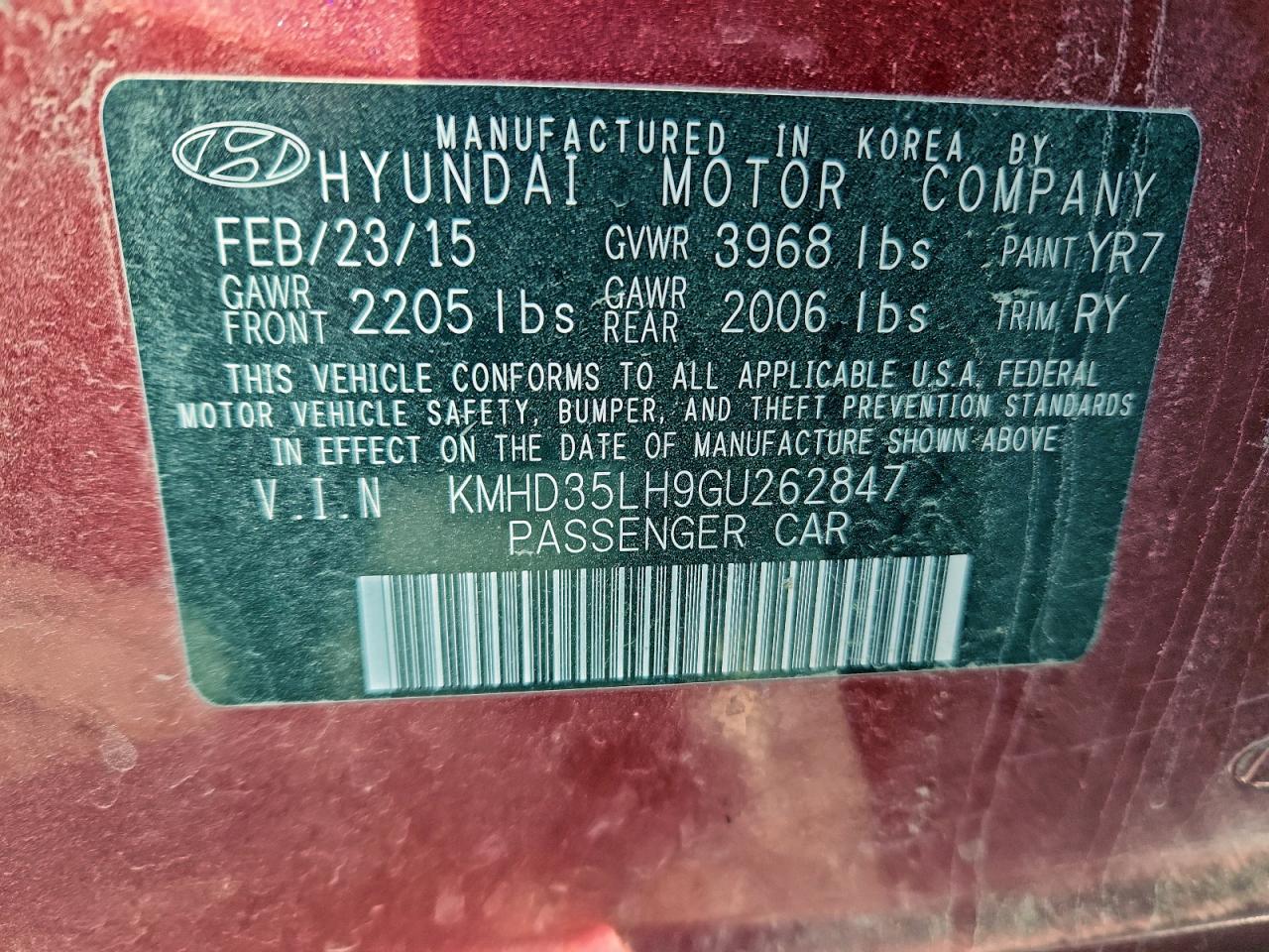 2016 HYUNDAI ELANTRA GT photo 12