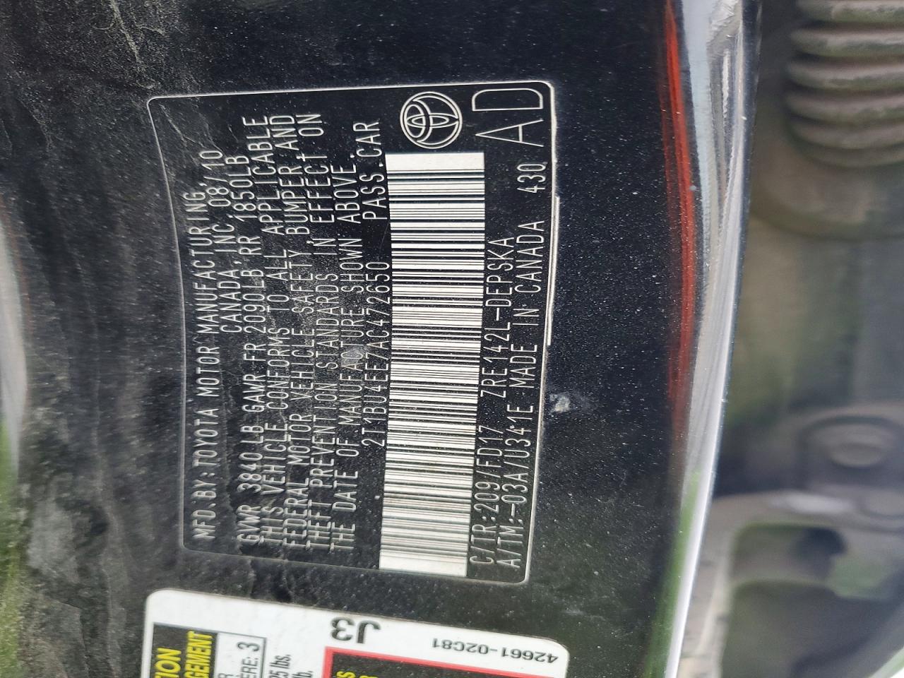 2010 TOYOTA COROLLA BASE photo 13