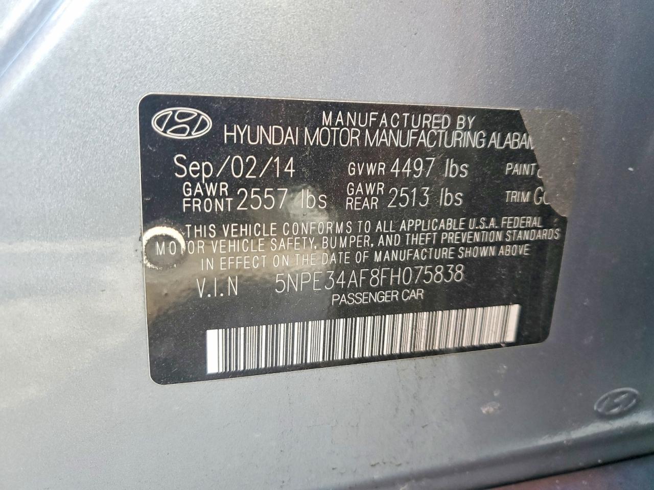 2015 HYUNDAI SONATA SPORT photo 13