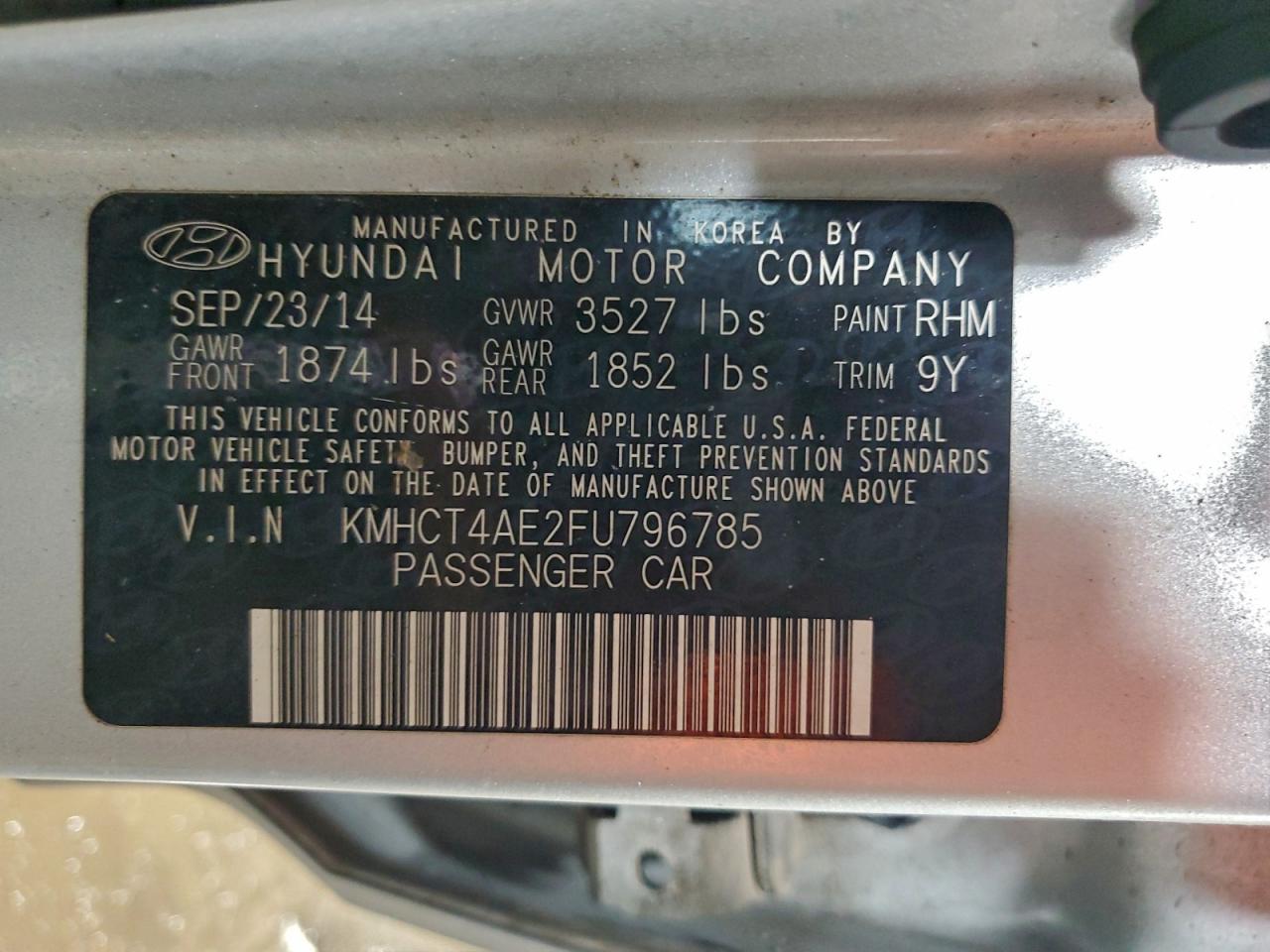 2015 HYUNDAI ACCENT GLS photo 12