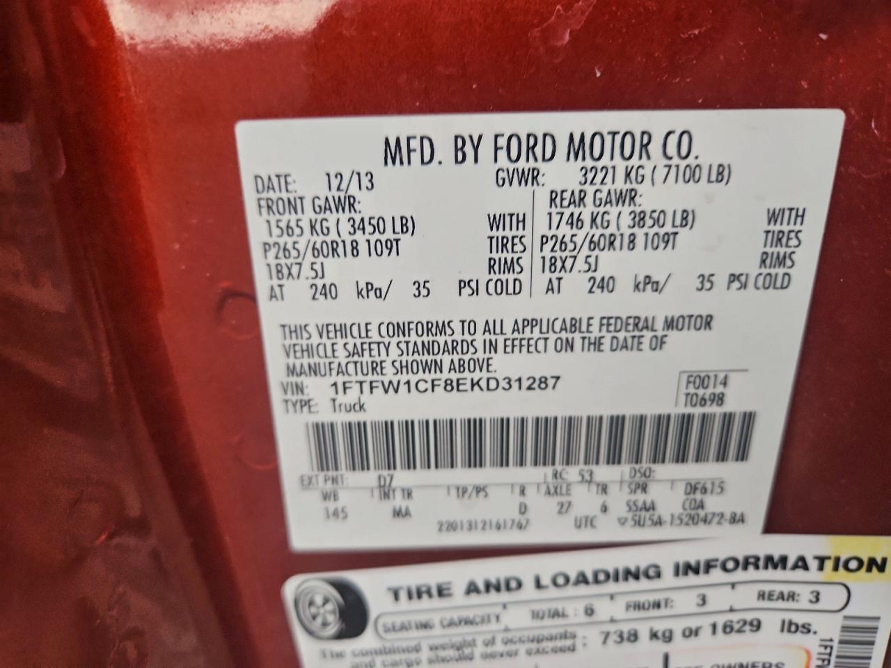 2014 FORD F150 SUPERCREW photo 34