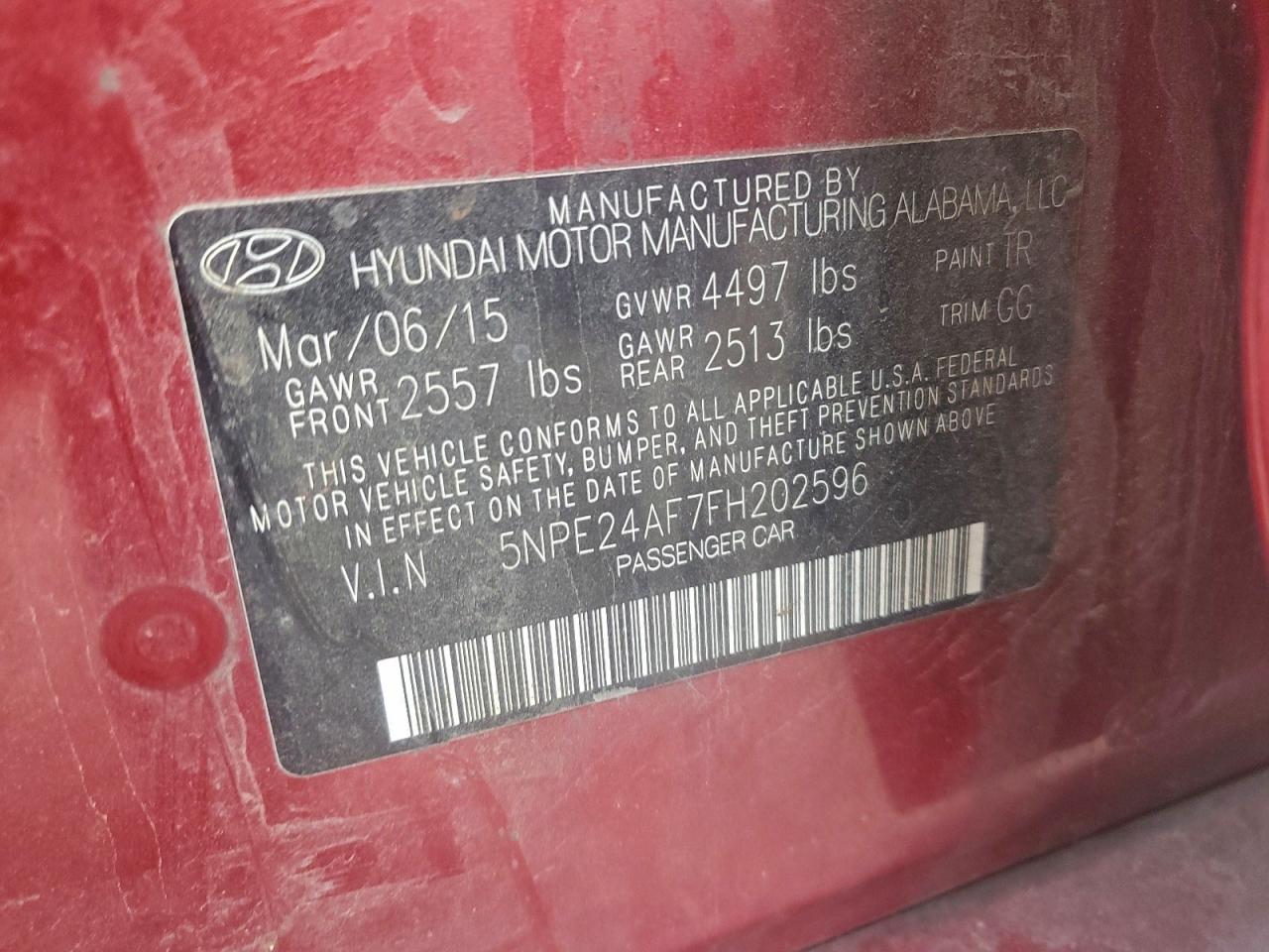 2015 HYUNDAI SONATA SE photo 12