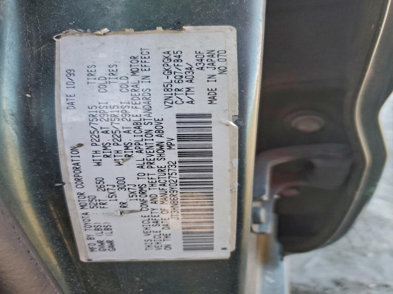 2000 TOYOTA 4RUNNER SR5 photo 13