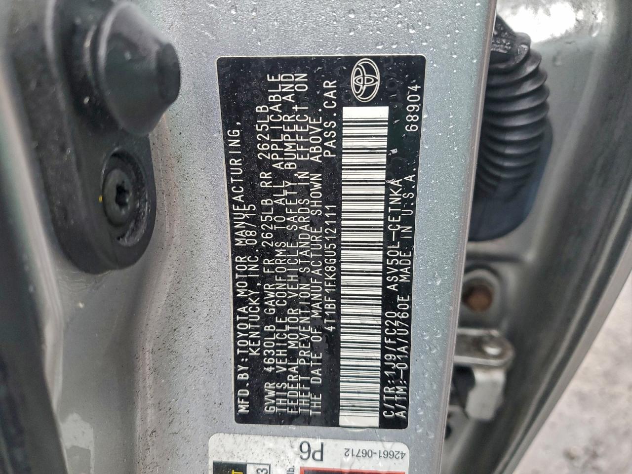 2016 TOYOTA CAMRY LE photo 12