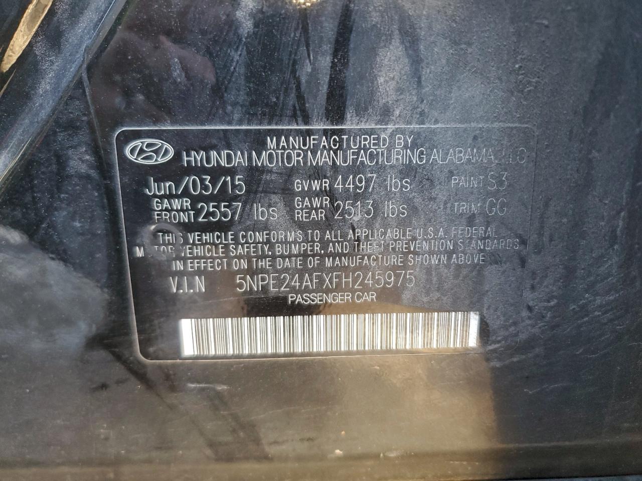 2015 HYUNDAI SONATA SE photo 12