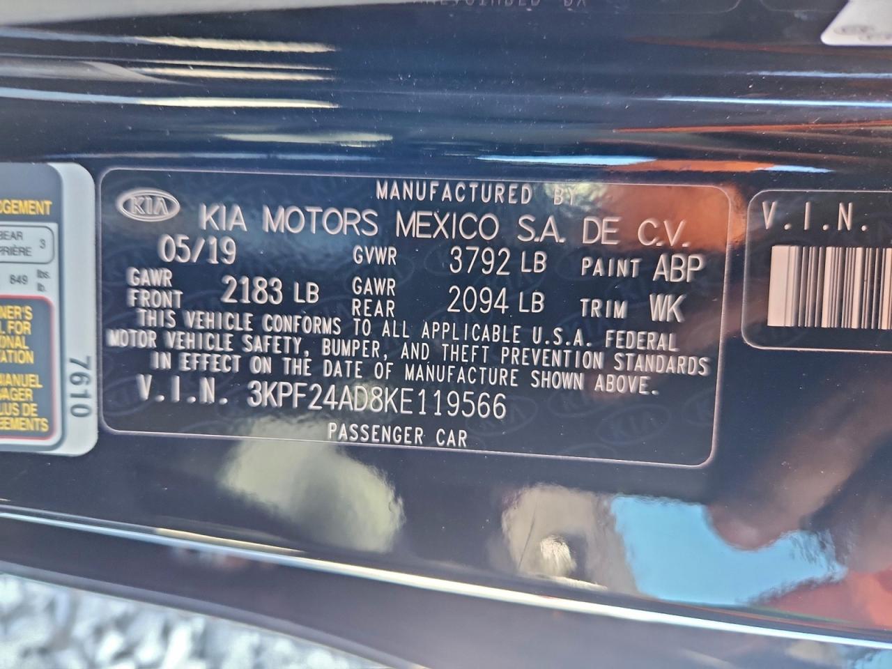 2019 KIA FORTE FE photo 12
