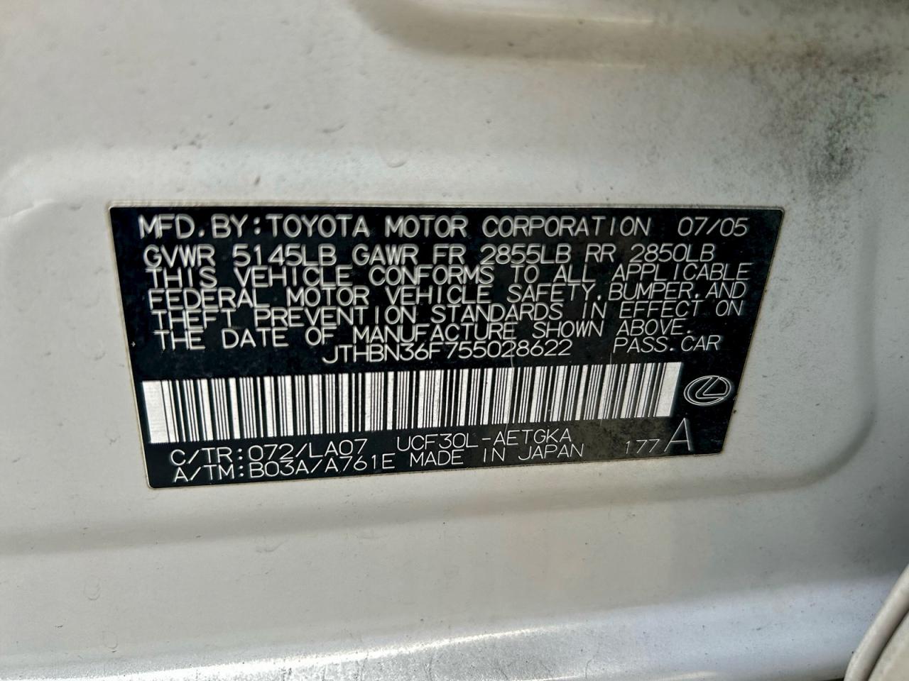 2005 LEXUS LS 430 photo 10