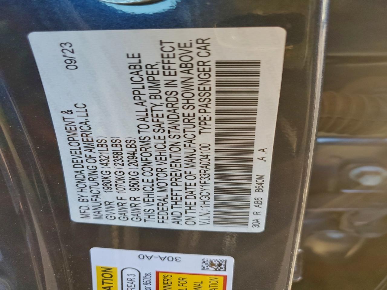 2024 HONDA ACCORD EX photo 12