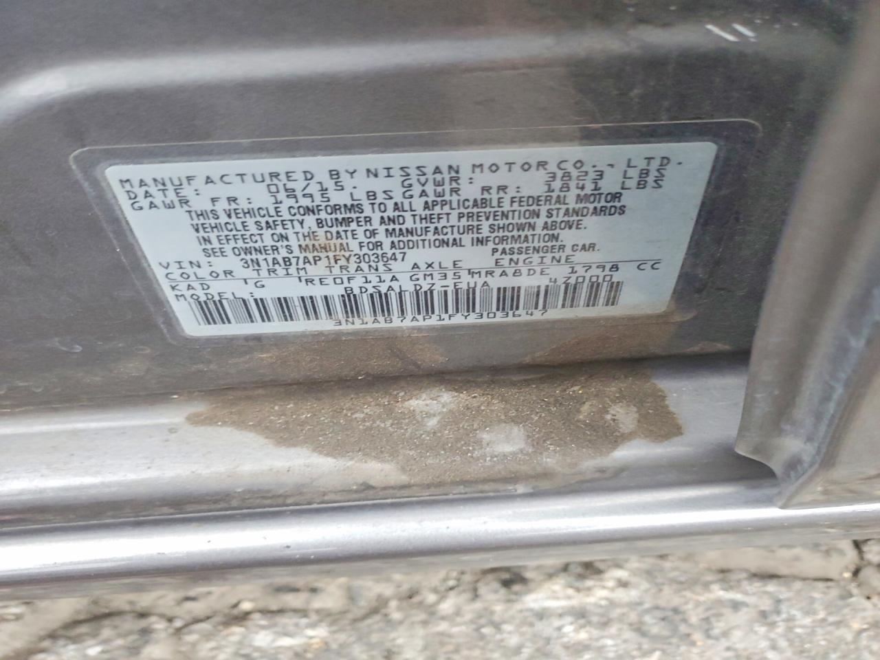 2015 NISSAN SENTRA S photo 12