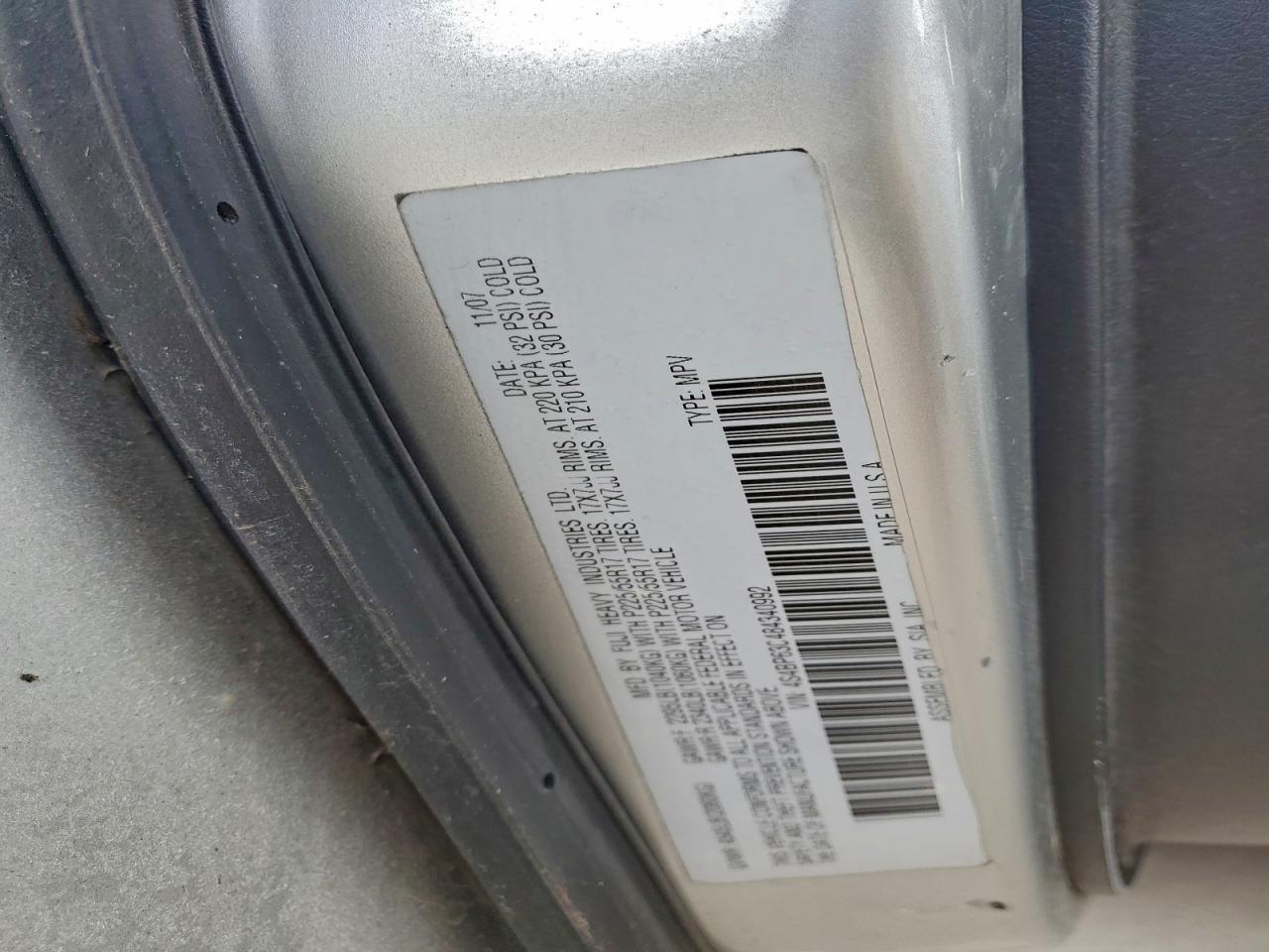 2007 SUBARU LEGACY OUTBACK photo 13