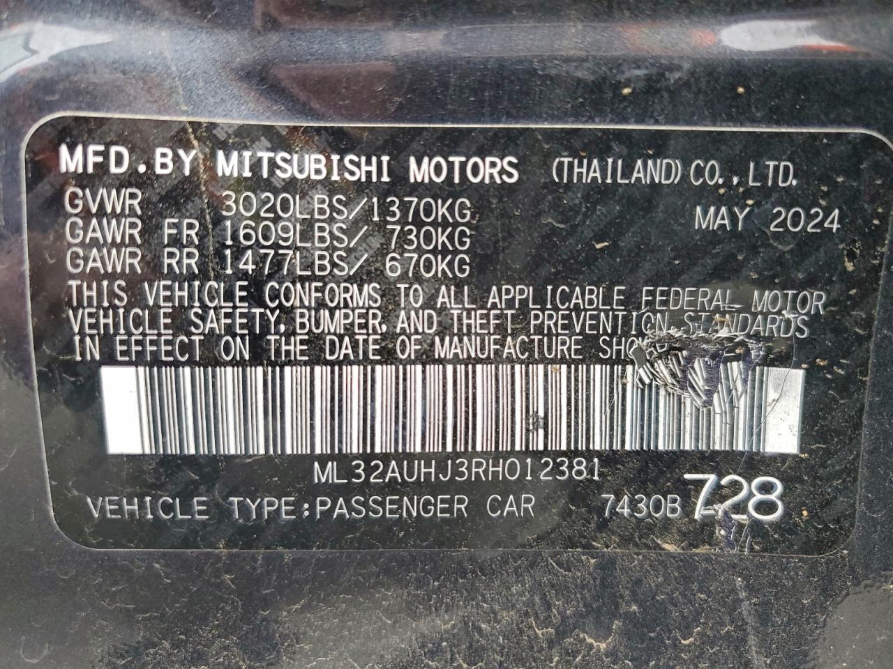 2024 MITSUBISHI MIRAGE ES photo 37