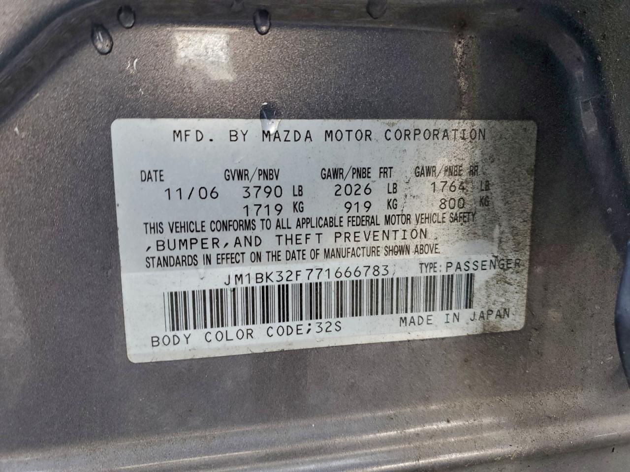 2007 MAZDA 3 I photo 34
