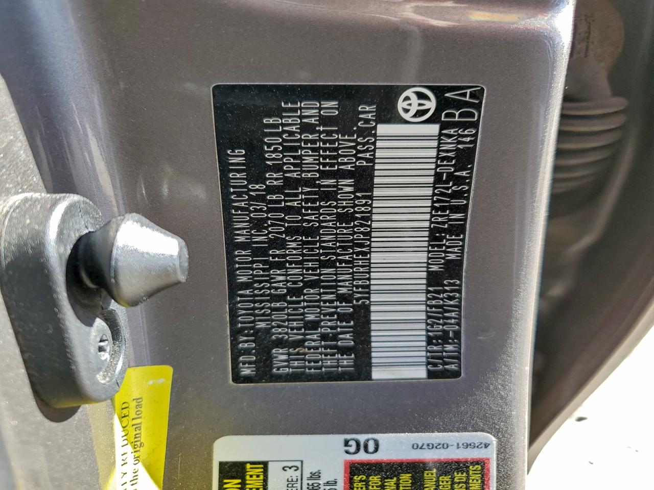 2018 TOYOTA COROLLA L photo 12