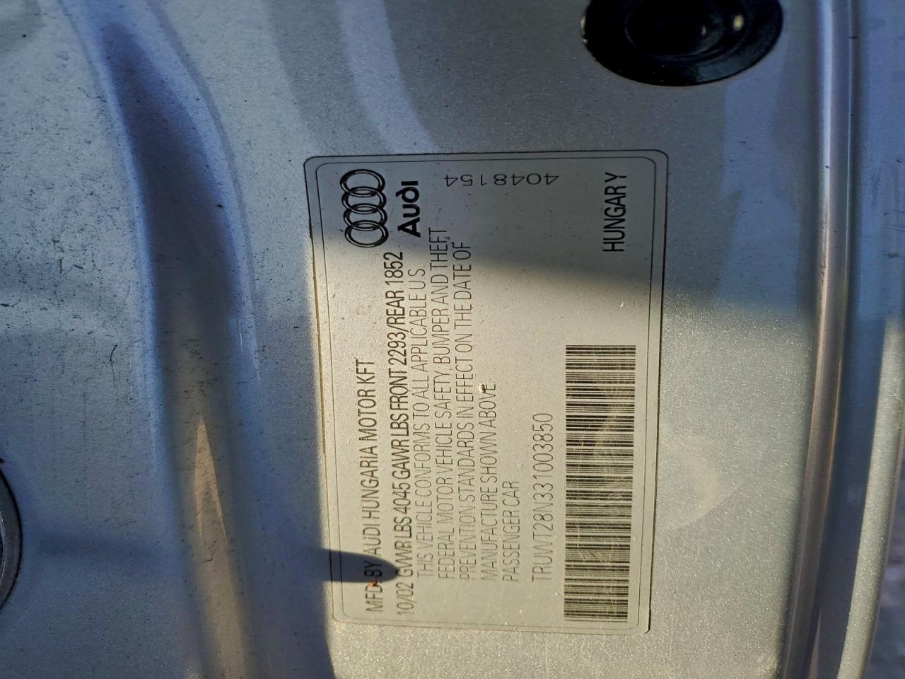 2003 AUDI TT QUATTRO photo 34