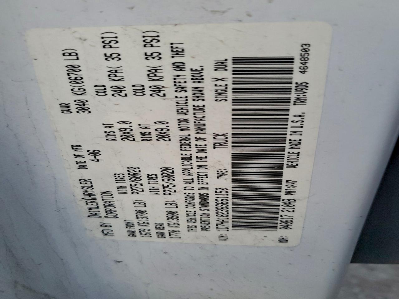 2006 DODGE RAM 1500 ST photo 12