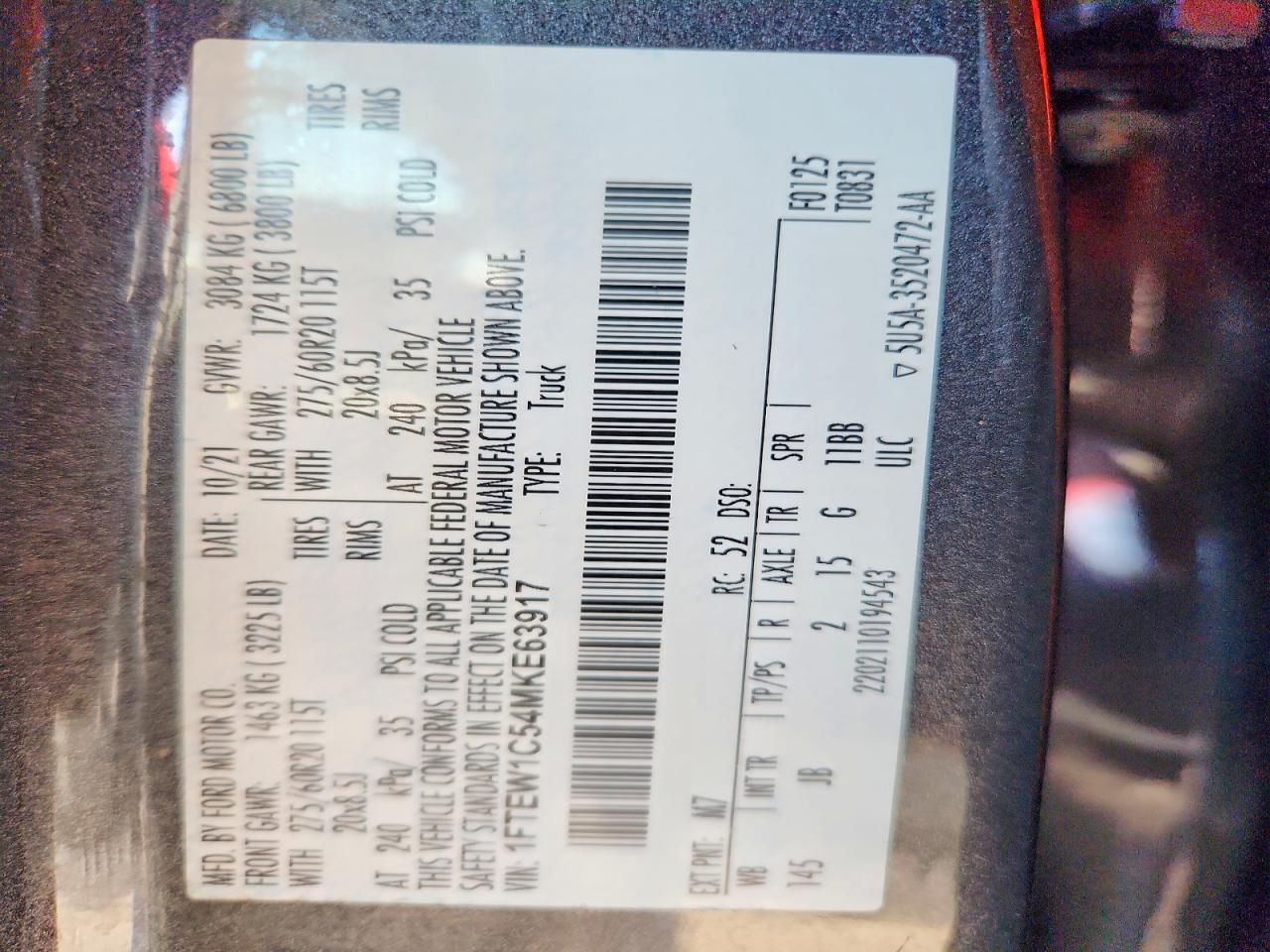 2021 FORD F150 SUPERCREW photo 23