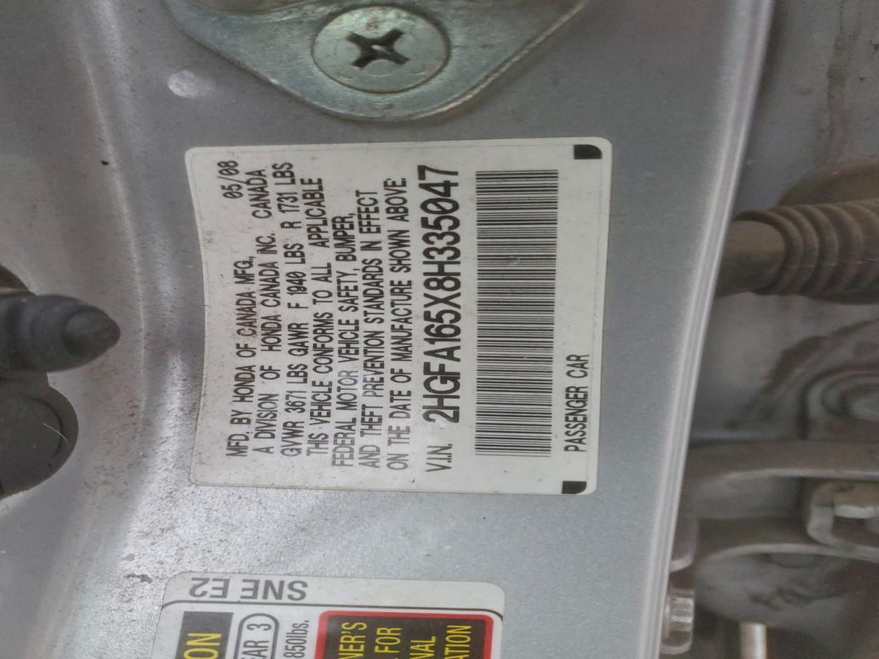 2008 HONDA CIVIC LX photo 12
