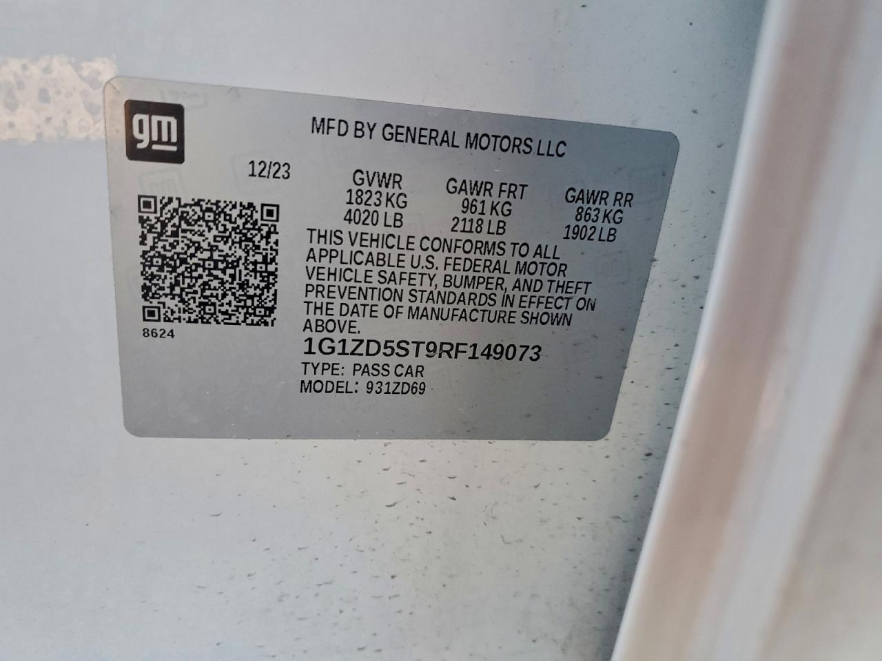 2024 CHEVROLET MALIBU LT photo 12