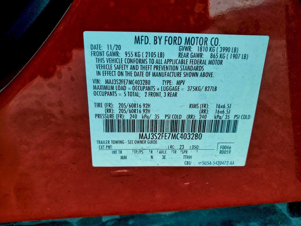 2021 FORD ECOSPORT S photo 13