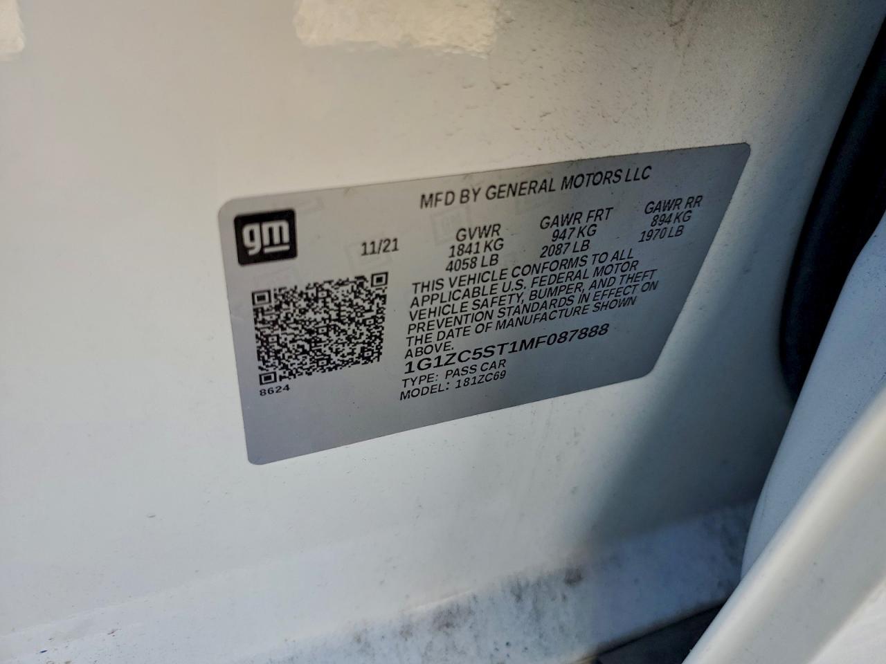 2021 CHEVROLET MALIBU LS photo 12