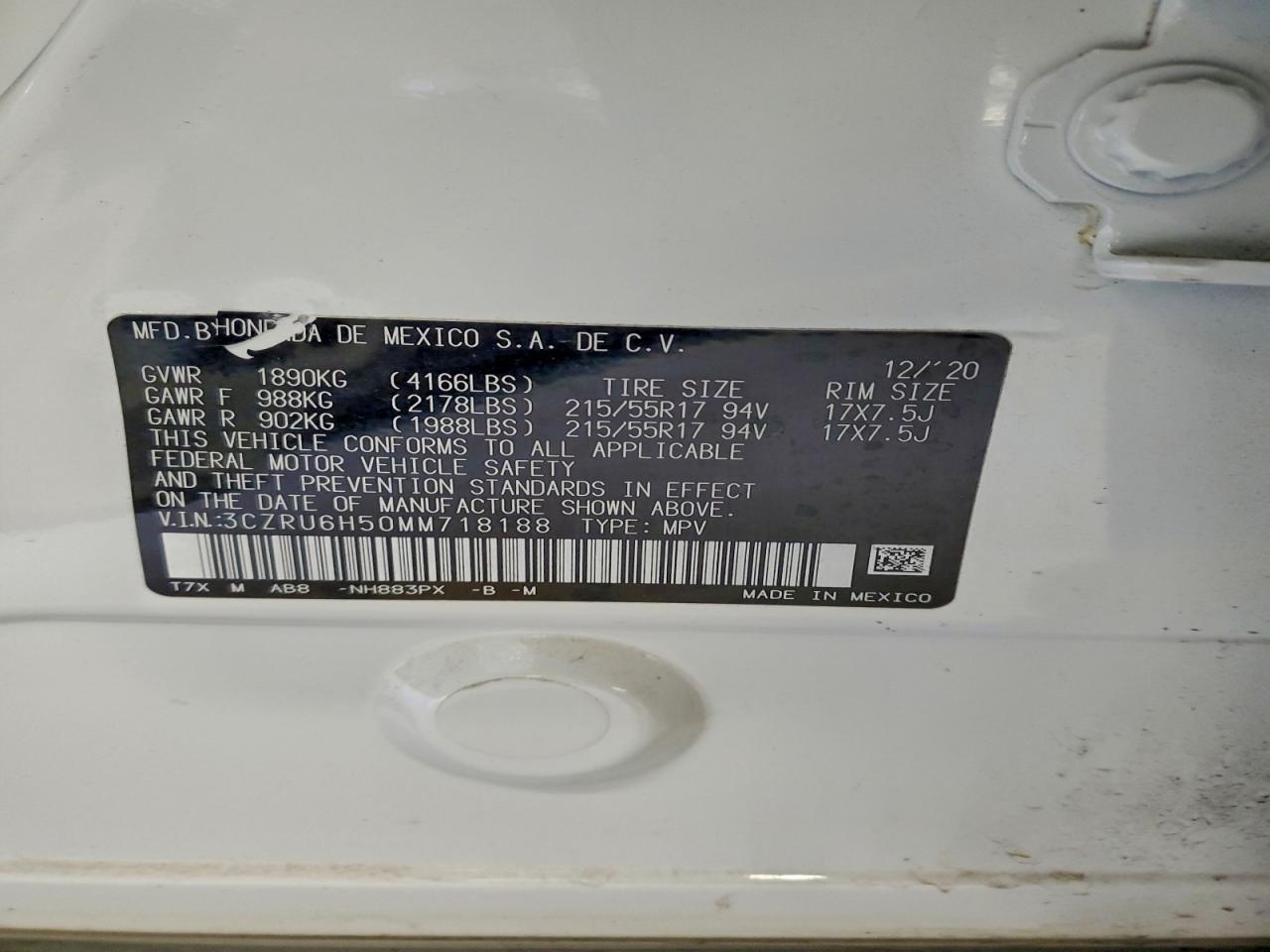 2021 HONDA HR-V EX photo 25
