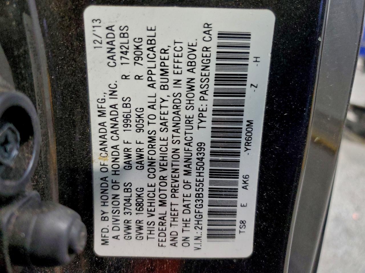 2014 HONDA CIVIC LX photo 25