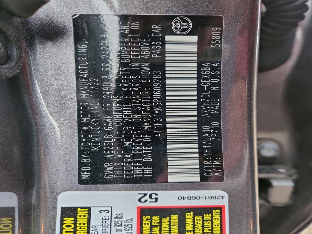 2023 TOYOTA CAMRY XLE photo 12