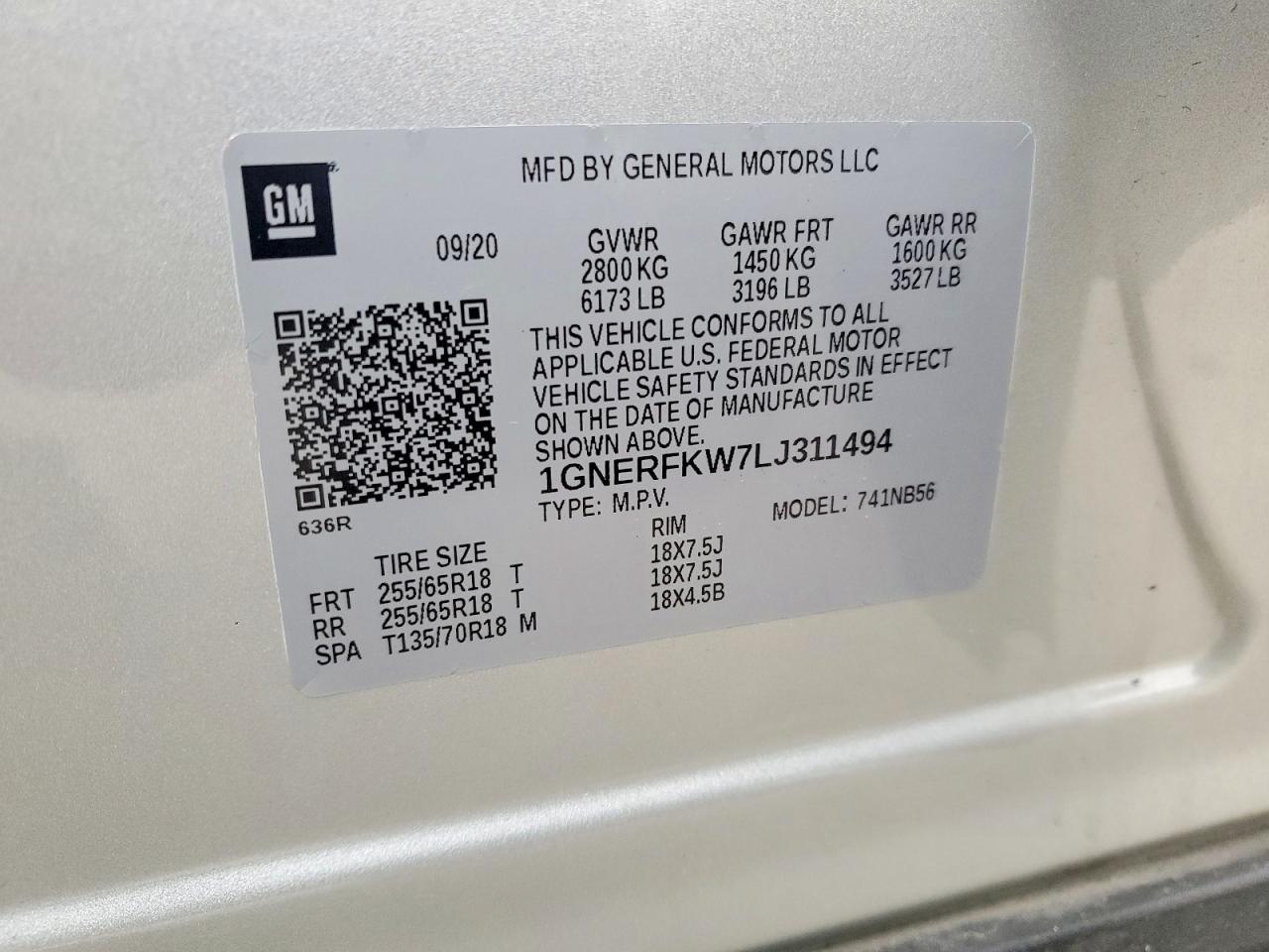 2020 CHEVROLET TRAVERSE LS photo 12