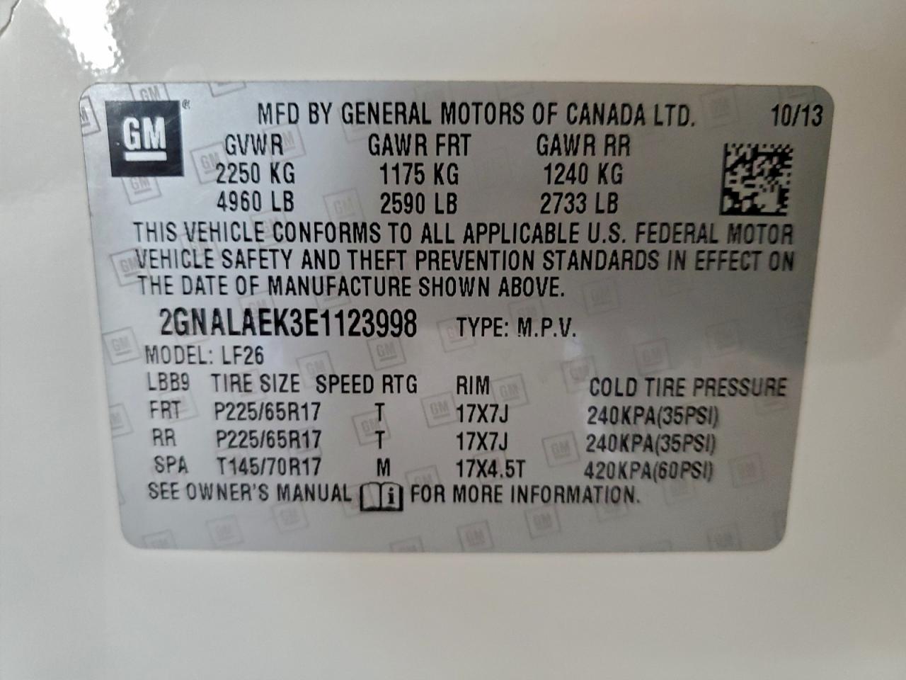 2014 CHEVROLET EQUINOX LS photo 12
