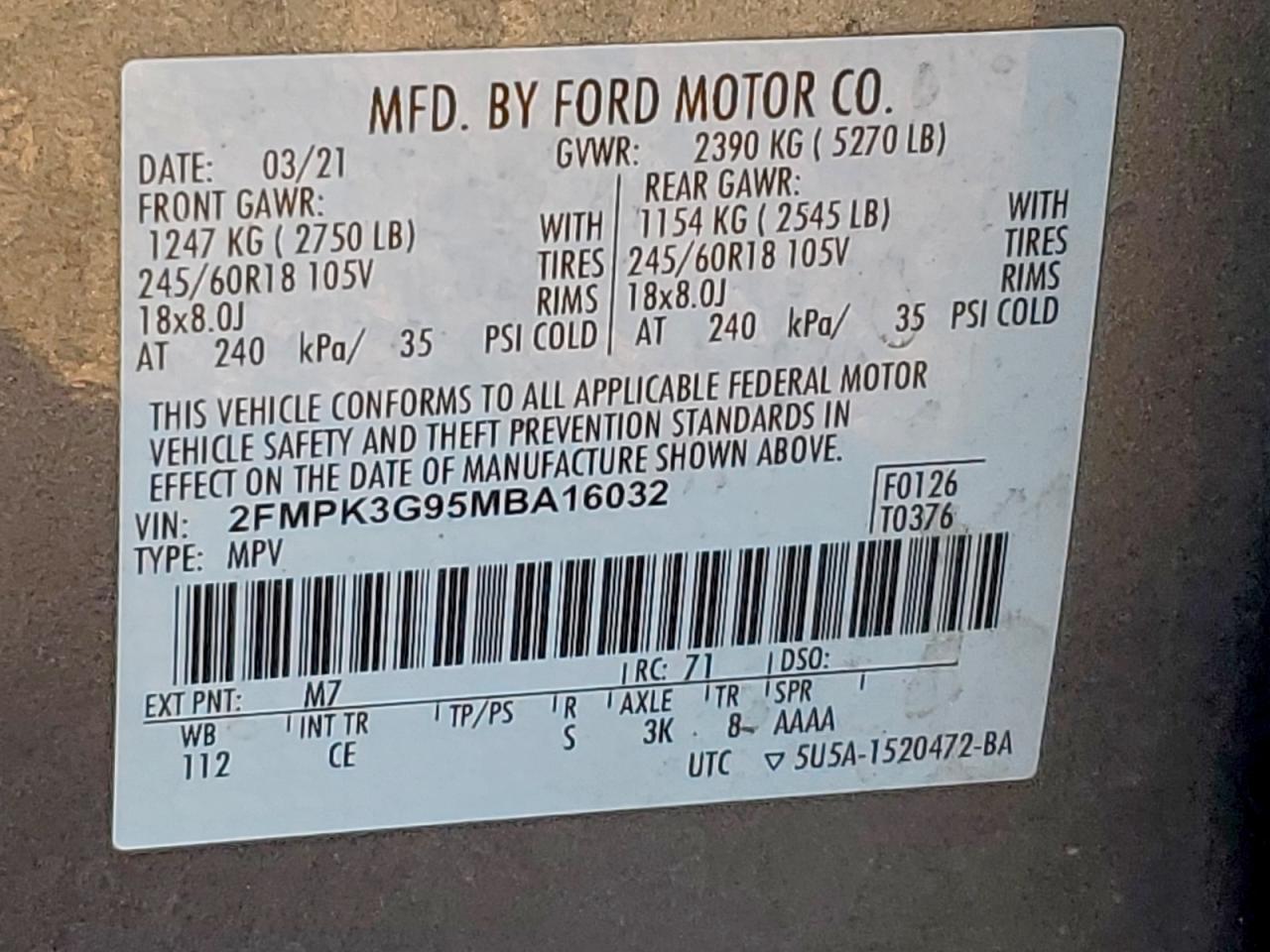 2021 FORD EDGE SE photo 14