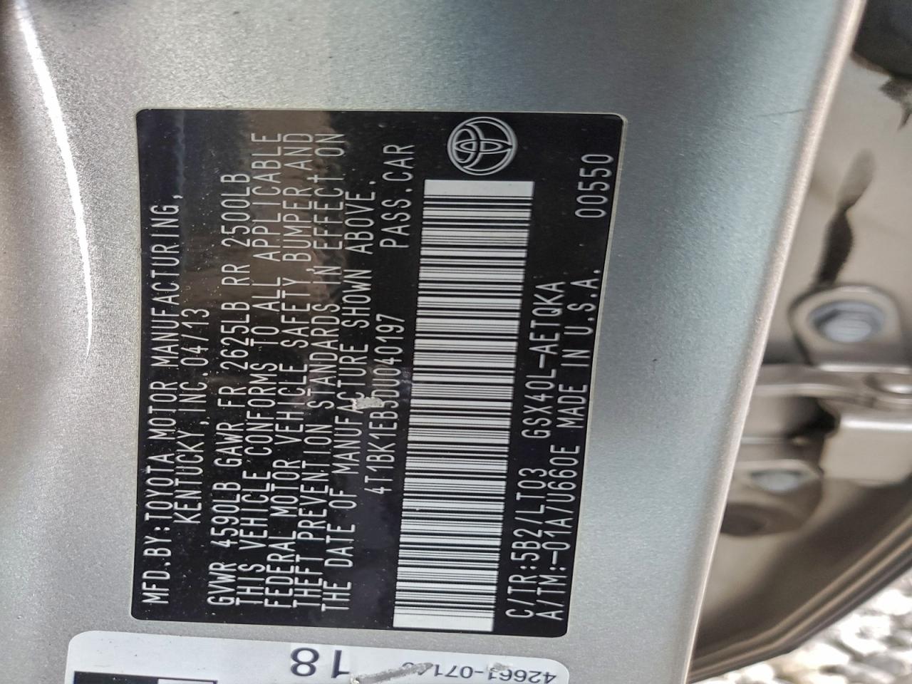 2013 TOYOTA AVALON BASE photo 23