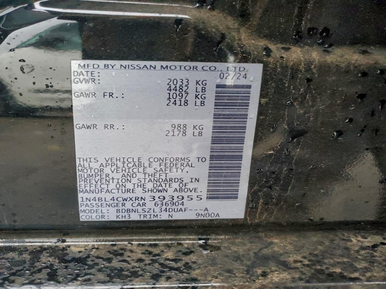 2024 NISSAN ALTIMA SR photo 23