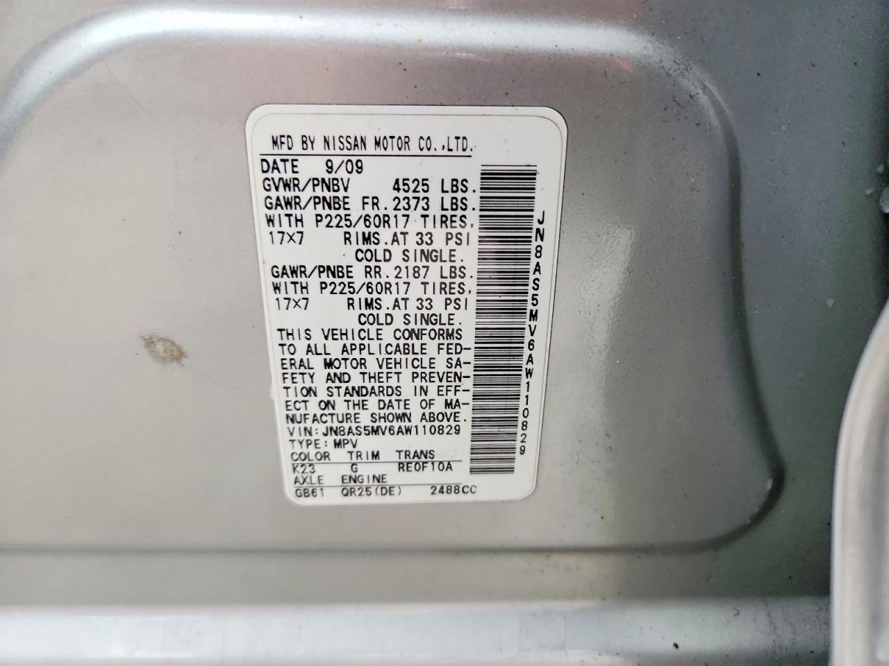 2010 NISSAN ROGUE S photo 13