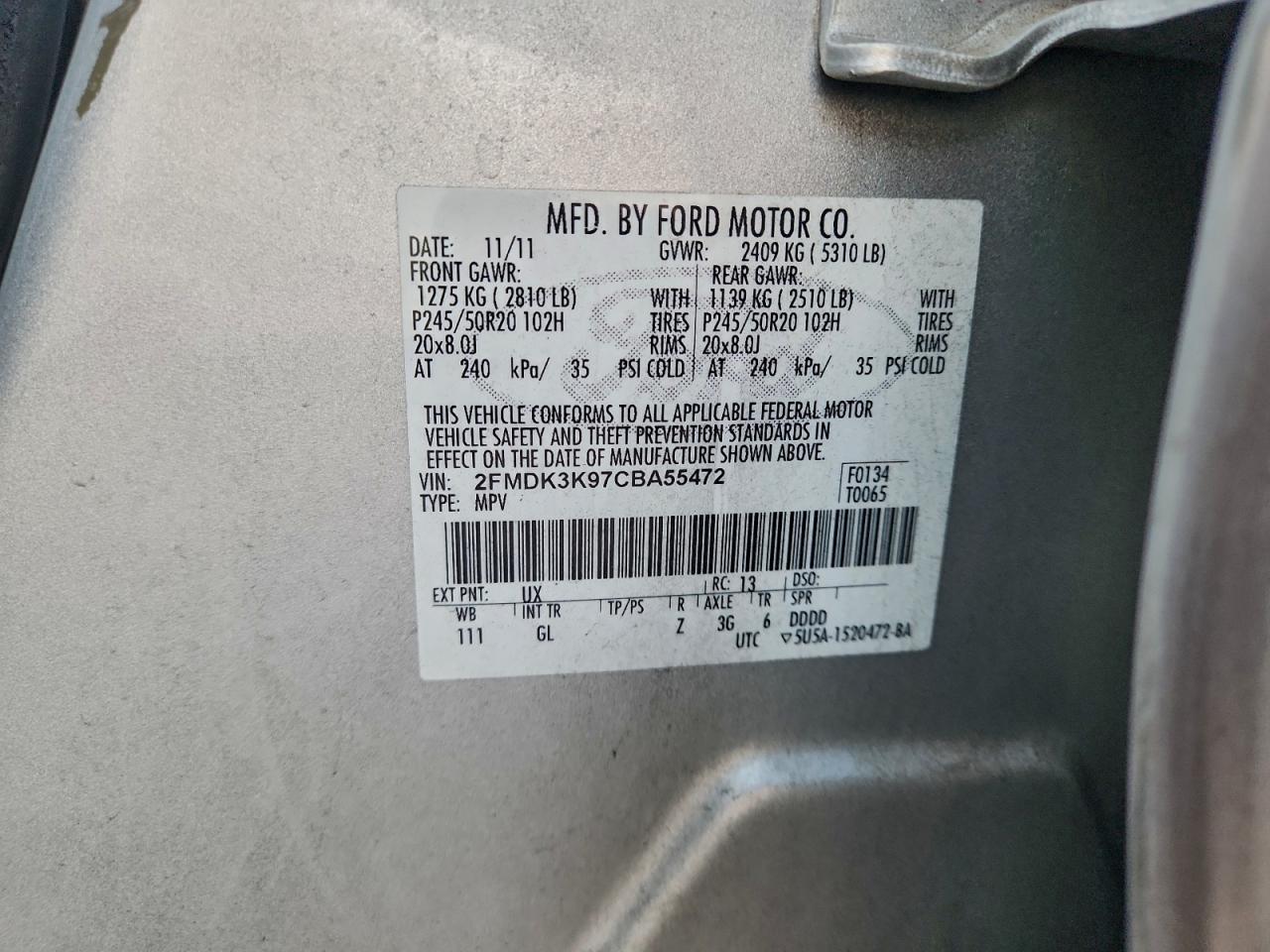 2012 FORD EDGE photo 13