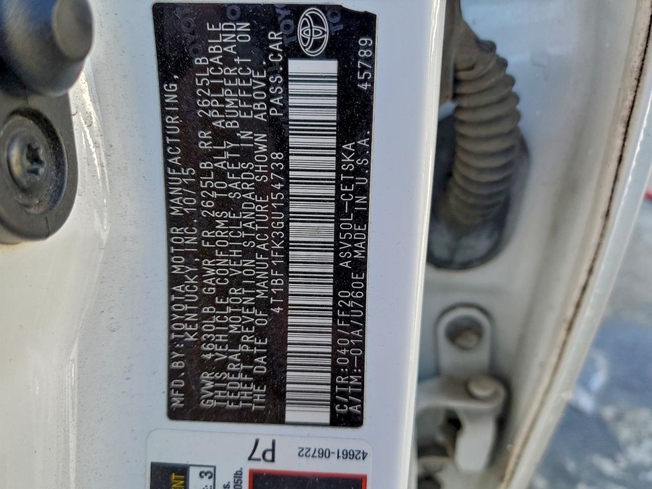 2016 TOYOTA CAMRY LE photo 12