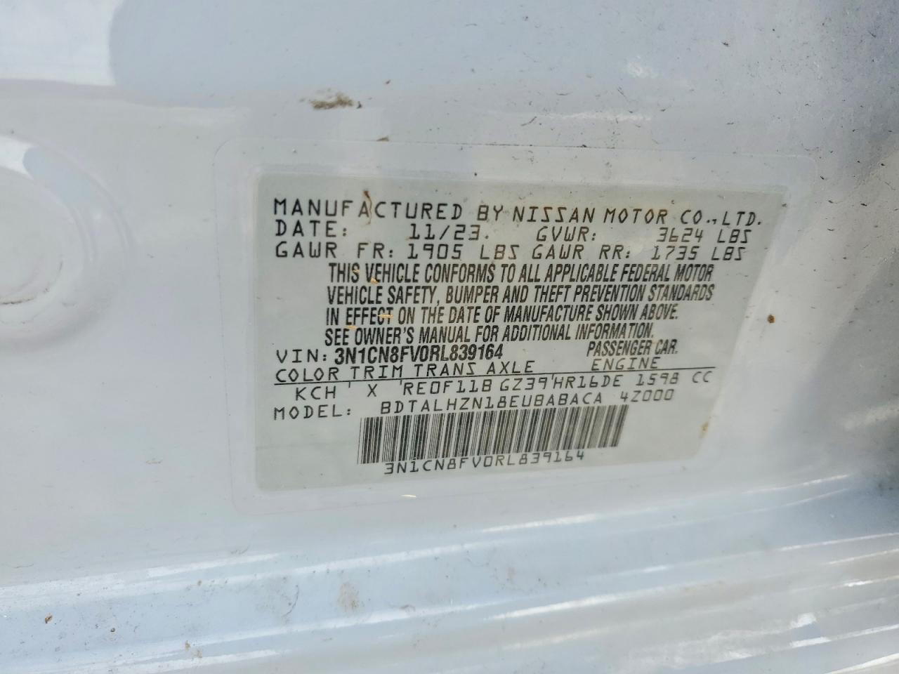 2024 NISSAN VERSA SR photo 12