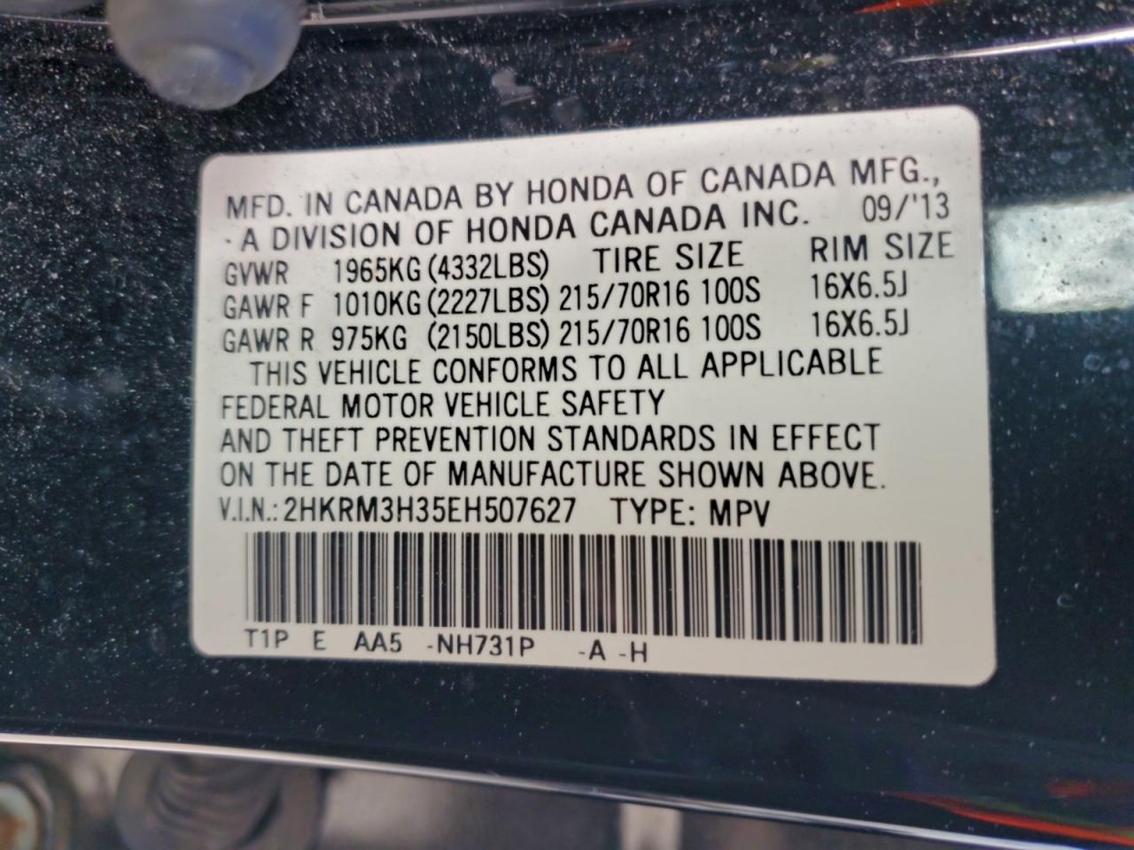 2014 HONDA CR-V LX photo 13