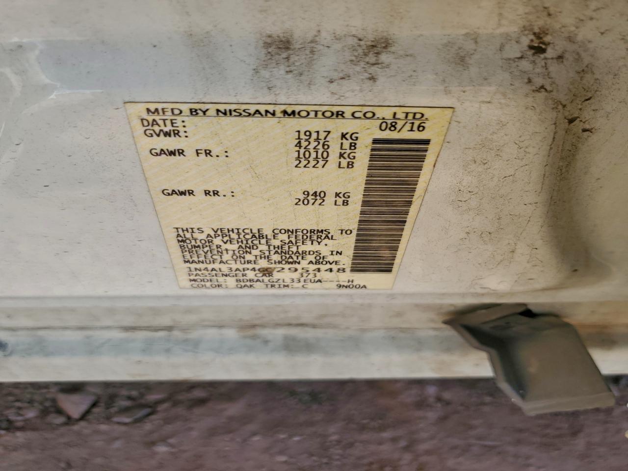 2016 NISSAN ALTIMA 2.5 photo 12