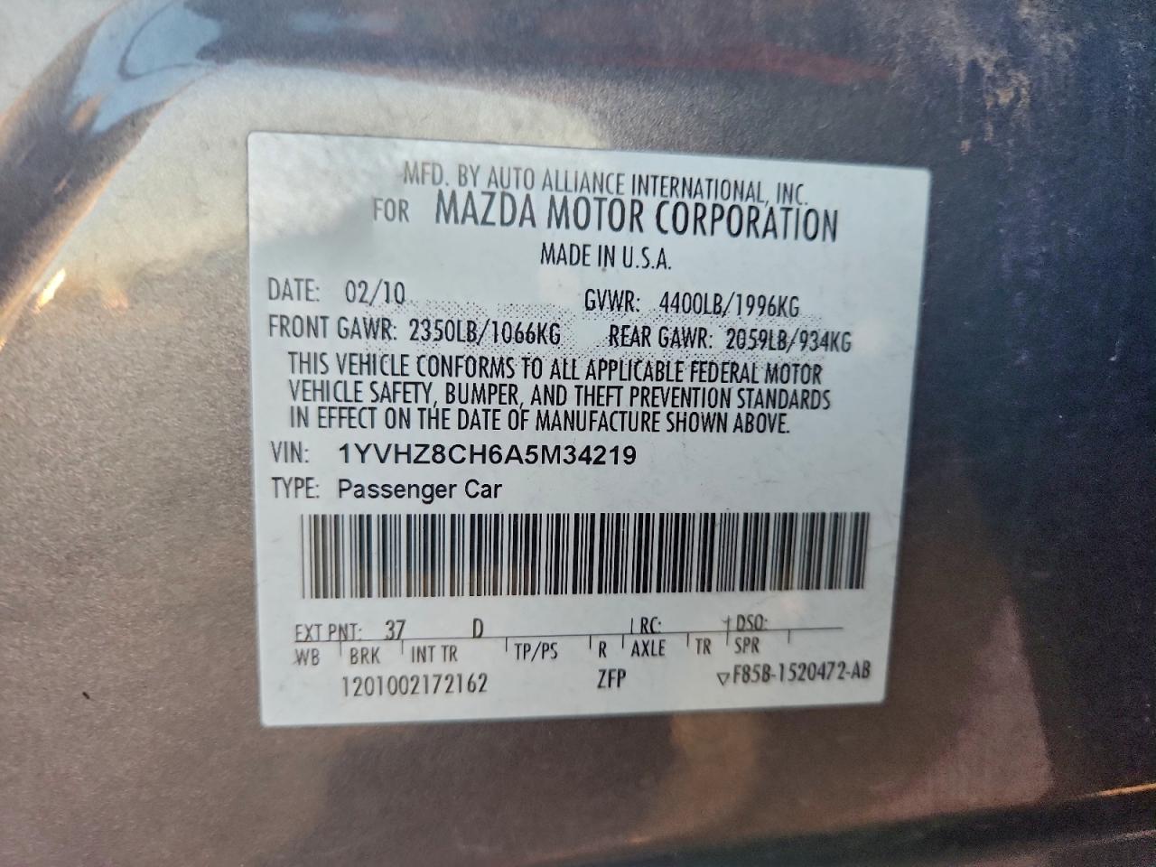 2010 MAZDA 6 I photo 12