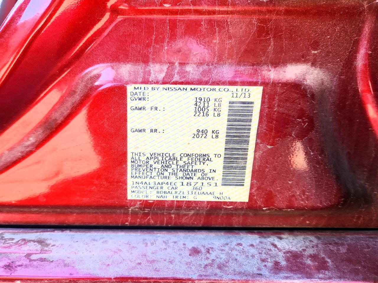2014 NISSAN ALTIMA 2.5 photo 13