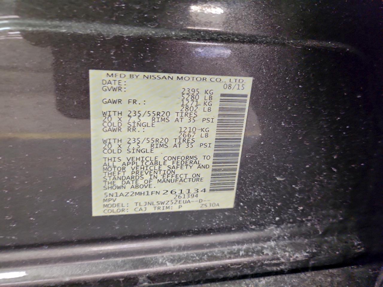 2015 NISSAN MURANO S photo 25
