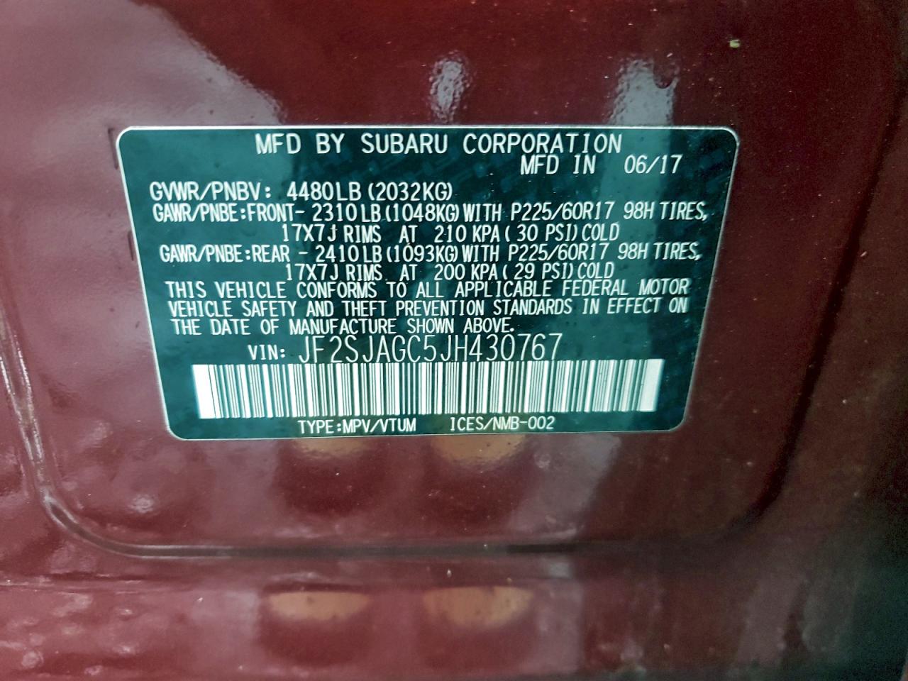 2018 SUBARU FORESTER 2.5I PREMIUM photo 23
